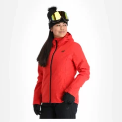 4F, Kudn001 Chaqueta De Esquí Mujeres Rojo -PARQUE DE ESQUI 4f kudn001 aa jas gevoerd dames rood 224fxxx101v2 BI 04