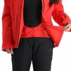 4F, Kudn001 Chaqueta De Esquí Mujeres Rojo -PARQUE DE ESQUI 4f kudn001 aa jas gevoerd dames rood 224fxxx101v2 BI 09