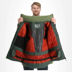 4F, Kumn008 Chaqueta De Esquí Hombres Dark Verde -PARQUE DE ESQUI 4f kumn008 aa jas gevoerd heren dark groen 224fxxx109v3 BI 06