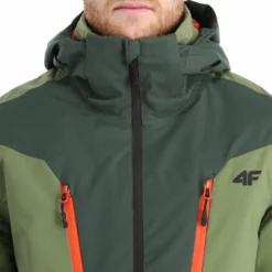 4F, Kumn008 Chaqueta De Esquí Hombres Dark Verde -PARQUE DE ESQUI 4f kumn008 aa jas gevoerd heren dark groen 224fxxx109v3 BI 11