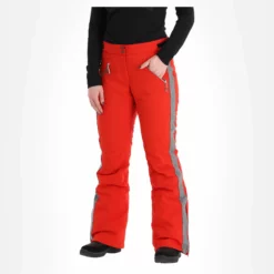 Almgwand, Schusselkopf Pantalones De Esquí Mujeres Gris, Rojo -PARQUE DE ESQUI almgwand schusselkopf ba skibroek gevoerd dames grijs rood 22almgw102v2 BI 04