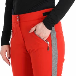 Almgwand, Schusselkopf Pantalones De Esquí Mujeres Gris, Rojo -PARQUE DE ESQUI almgwand schusselkopf ba skibroek gevoerd dames grijs rood 22almgw102v2 BI 09