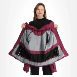 Almgwand, Stongerhohe Chaqueta De Esquí Mujeres Aubergine Gris, Púrpura -PARQUE DE ESQUI almgwand stongerhohe aa jas gevoerd dames aubergine grijs paars 22almgw117v2 BI 06