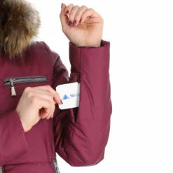 Almgwand, Stongerhohe Chaqueta De Esquí Mujeres Aubergine Gris, Púrpura -PARQUE DE ESQUI almgwand stongerhohe aa jas gevoerd dames aubergine grijs paars 22almgw117v2 BI 08