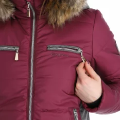 Almgwand, Stongerhohe Chaqueta De Esquí Mujeres Aubergine Gris, Púrpura -PARQUE DE ESQUI almgwand stongerhohe aa jas gevoerd dames aubergine grijs paars 22almgw117v2 BI 11