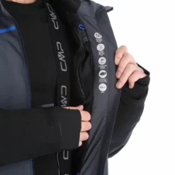 CMP, 31W0317 Chaqueta De Esquí Hombres Titanio Gris -PARQUE DE ESQUI cmp 31w0317 aa jas gevoerd heren titanio grijs 22cmpxx129v4 BI 12