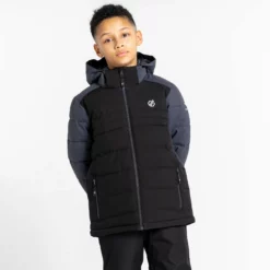 Dare2b, Cheerful II Chaqueta De Esquí Niños Ebony Gris, Negro -PARQUE DE ESQUI dare2b cheerful ii aa jas gevoerd kinderen ebony grijs zwart 22dare2107v1 BI 08