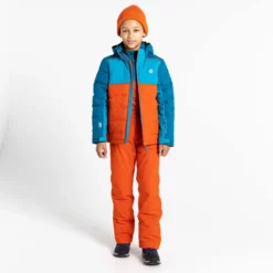 Dare2b, Cheerful II Chaqueta De Esquí Niños Fjord Azul, Naranja -PARQUE DE ESQUI dare2b cheerful ii aa jas gevoerd kinderen fjord blauw oranje 22dare2107v2 BI 09