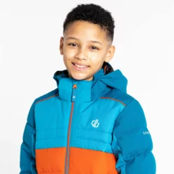 Dare2b, Cheerful II Chaqueta De Esquí Niños Fjord Azul, Naranja -PARQUE DE ESQUI dare2b cheerful ii aa jas gevoerd kinderen fjord blauw oranje 22dare2107v2 BI 11