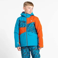 Dare2b, Glee II Chaqueta De Esquí Niños Fjord Azul, Naranja -PARQUE DE ESQUI dare2b glee ii aa jas gevoerd kinderen fjord blauw oranje 22dare2108v2 BI 08