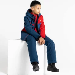 Dare2b, Glee II Chaqueta De Esquí Niños Moonlight Denim Azul, Rojo -PARQUE DE ESQUI dare2b glee ii aa jas gevoerd kinderen moonlight denim blauw rood 22dare2108v3 BI 09