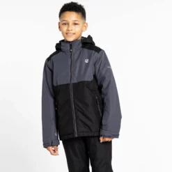 Dare2b, Impose III Chaqueta De Esquí Niños Ebony Gris, Negro -PARQUE DE ESQUI dare2b impose iii aa jas gevoerd kinderen ebony grijs zwart 22dare2110v1 BI 08