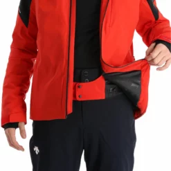 Descente, Adrien Chaqueta De Esquí Hombres Electric Rojo -PARQUE DE ESQUI descente adrien aa jas gevoerd heren electric rood 22desce109v4 BI 09