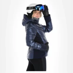 Head, Frost Chaqueta De Esquí Mujeres Metalic Denim Azul -PARQUE DE ESQUI head frost aa jas gevoerd dames metalic denim blauw 22headx150v2 BI 03