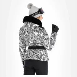 High Society, Elea Chaqueta De Esquí Mujeres Paisley Print Negro -PARQUE DE ESQUI high society ski jacket aa jas gevoerd dames paisley print zwart 22highs106v2 BI 03