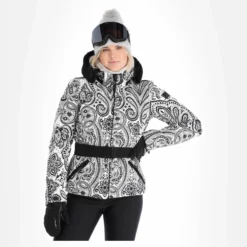 High Society, Elea Chaqueta De Esquí Mujeres Paisley Print Negro -PARQUE DE ESQUI high society ski jacket aa jas gevoerd dames paisley print zwart 22highs106v2 BI 04