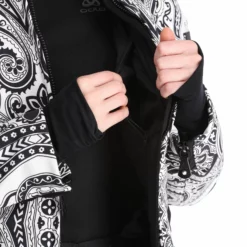 High Society, Elea Chaqueta De Esquí Mujeres Paisley Print Negro -PARQUE DE ESQUI high society ski jacket aa jas gevoerd dames paisley print zwart 22highs106v2 BI 10
