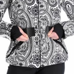 High Society, Elea Chaqueta De Esquí Mujeres Paisley Print Negro -PARQUE DE ESQUI high society ski jacket aa jas gevoerd dames paisley print zwart 22highs106v2 BI 12