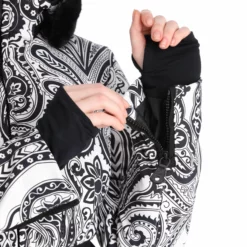 High Society, Elea Chaqueta De Esquí Mujeres Paisley Print Negro -PARQUE DE ESQUI high society ski jacket aa jas gevoerd dames paisley print zwart 22highs106v2 BI 14