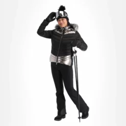 Kelly, Down Jacket Chaqueta De Esquí Mujeres Stone Negro