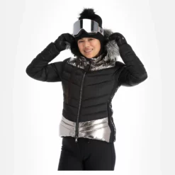 Kelly, Down Jacket Chaqueta De Esquí Mujeres Stone Negro -PARQUE DE ESQUI kelly down jacket aa jas gevoerd dames stone zwart 22kelly101v1 BI 04