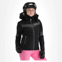 Kilpi, Alisia-W Chaqueta De Esquí Mujeres Negro -PARQUE DE ESQUI kilpi alisia w aa jas gevoerd dames zwart 22kilpi106v1 BI 04