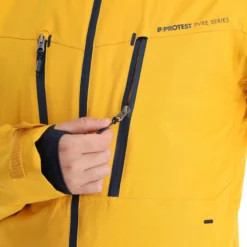 Protest, Prttimo Chaqueta De Esquí Hombres Dark Amarillo -PARQUE DE ESQUI protest prttimo aa jas gevoerd heren dark geel 22prote113v4 BI 12