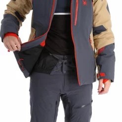 Spyder, Leader Chaqueta De Esquí Hombres Ebony Gris 24 Spyder, Leader Chaqueta De Esquí Hombres Ebony Gris -PARQUE DE ESQUI spyder leader aa jas gevoerd heren ebony grijs 22spyde133v4 BI 09