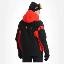 Spyder, Monterosa Gtx Chaqueta De Esquí Hombres Volcano Negro, Rojo -PARQUE DE ESQUI spyder monterosa gtx aa jas gevoerd heren charcoal grijs zwart 22spyde116v1 BI 03