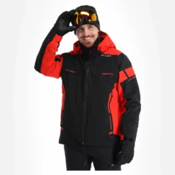 Spyder, Monterosa Gtx Chaqueta De Esquí Hombres Volcano Negro, Rojo -PARQUE DE ESQUI spyder monterosa gtx aa jas gevoerd heren charcoal grijs zwart 22spyde116v1 BI 04