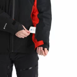 Spyder, Monterosa Gtx Chaqueta De Esquí Hombres Volcano Negro, Rojo -PARQUE DE ESQUI spyder monterosa gtx aa jas gevoerd heren charcoal grijs zwart 22spyde116v1 BI 08