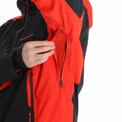 Spyder, Monterosa Gtx Chaqueta De Esquí Hombres Volcano Negro, Rojo -PARQUE DE ESQUI spyder monterosa gtx aa jas gevoerd heren charcoal grijs zwart 22spyde116v1 BI 10