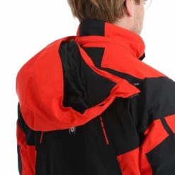 Spyder, Monterosa Gtx Chaqueta De Esquí Hombres Volcano Negro, Rojo -PARQUE DE ESQUI spyder monterosa gtx aa jas gevoerd heren charcoal grijs zwart 22spyde116v1 BI 11