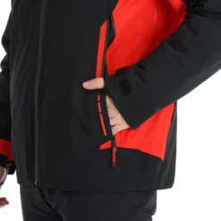 Spyder, Monterosa Gtx Chaqueta De Esquí Hombres Volcano Negro, Rojo -PARQUE DE ESQUI spyder monterosa gtx aa jas gevoerd heren charcoal grijs zwart 22spyde116v1 BI 13