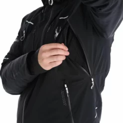 Spyder, Pinnacle Gtx Chaqueta De Esquí Hombres Negro -PARQUE DE ESQUI spyder pinnacle gtx aa jas gevoerd heren zwart 22spyde131v1 BI 12
