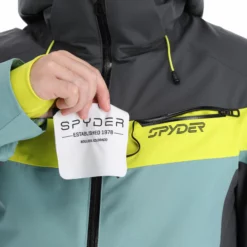 Spyder, Seventy - Eight Chaqueta De Esquí Hombres Ebony Tundra Gris -PARQUE DE ESQUI spyder seventy eight aa jas gevoerd heren ebony tundra grijs 22spyde135v3 BI 08