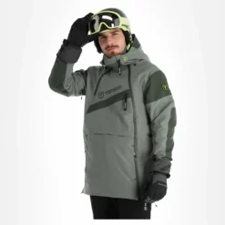 Tenson, Aerismo Jackorak Chaqueta De Esquí Hombres Grey Verde -PARQUE DE ESQUI tenson aerismo jackorak aa jas gevoerd heren grey groen 22tenso109v2 BI 04